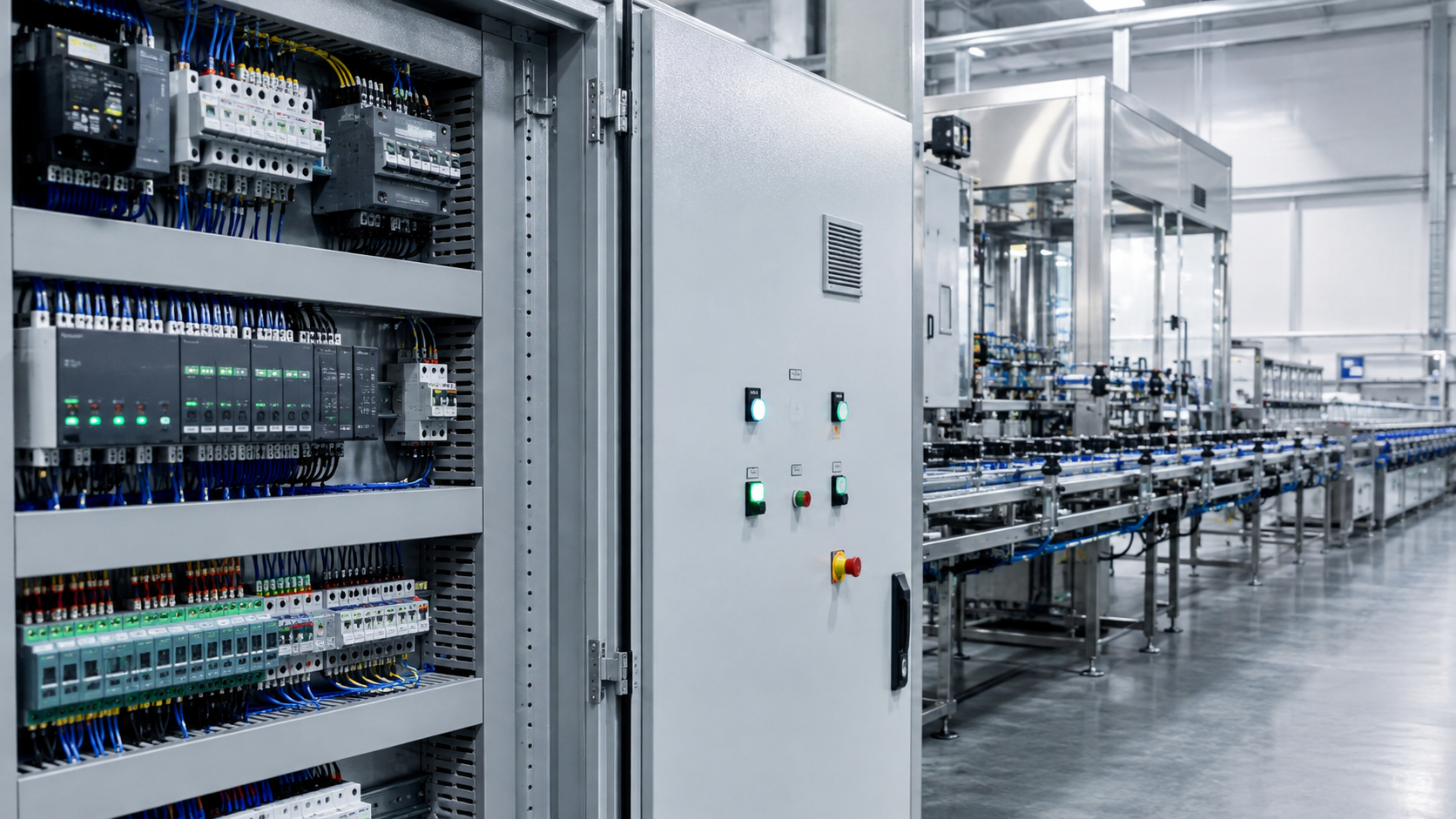 Industrial automation control cabinets and production line
